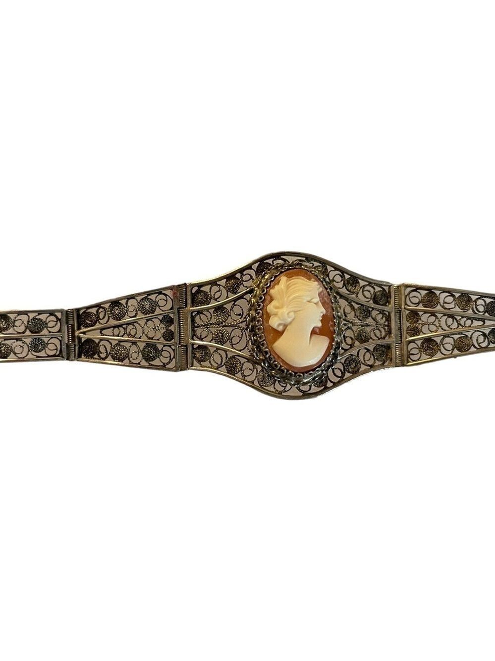 Filagreed Cameo Vintage Bracelet, ❤️Host Pick❤️ Delicate and Dainty!